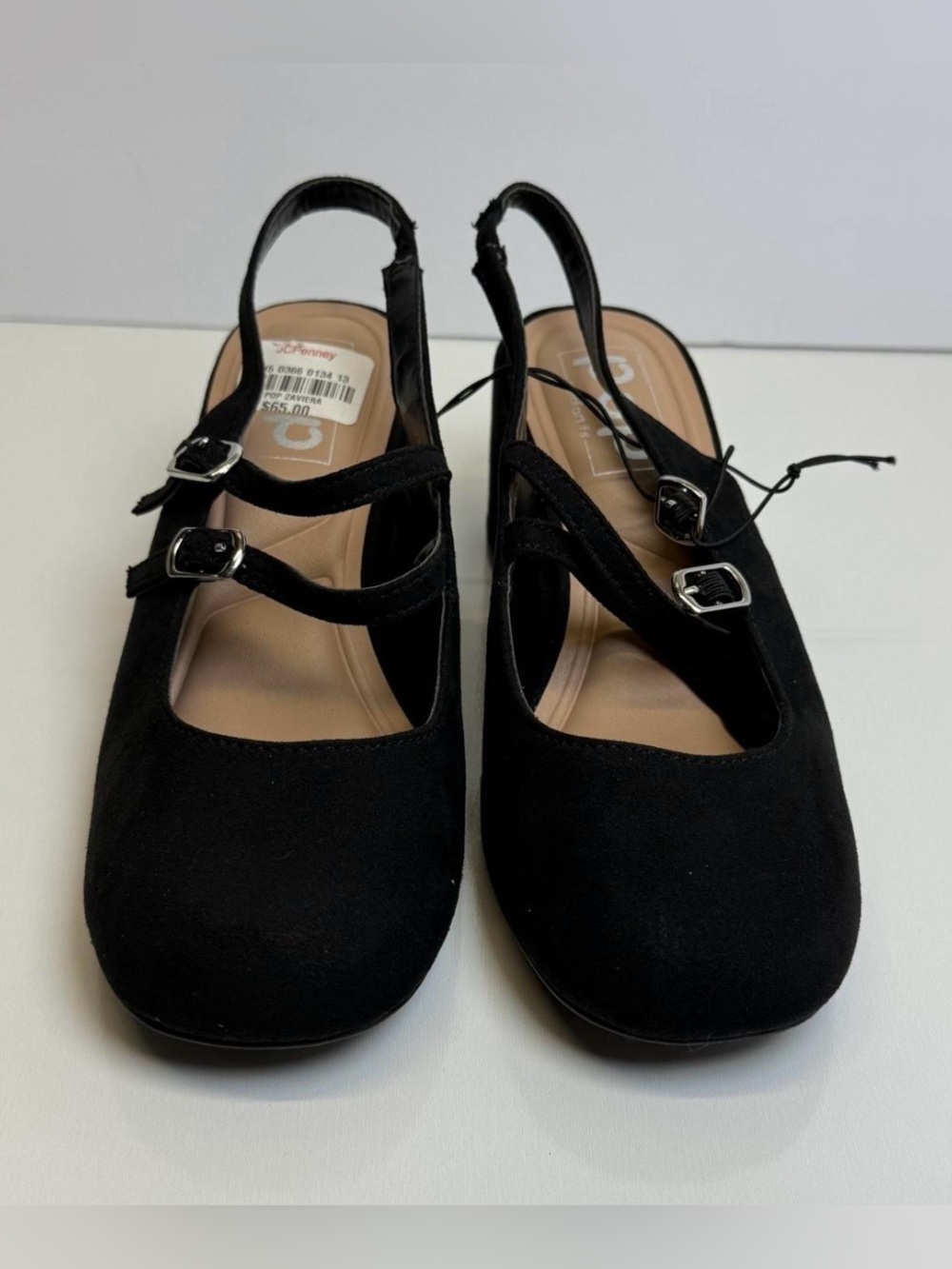jcpenney Black Suede Slingback Mary Jane Flats